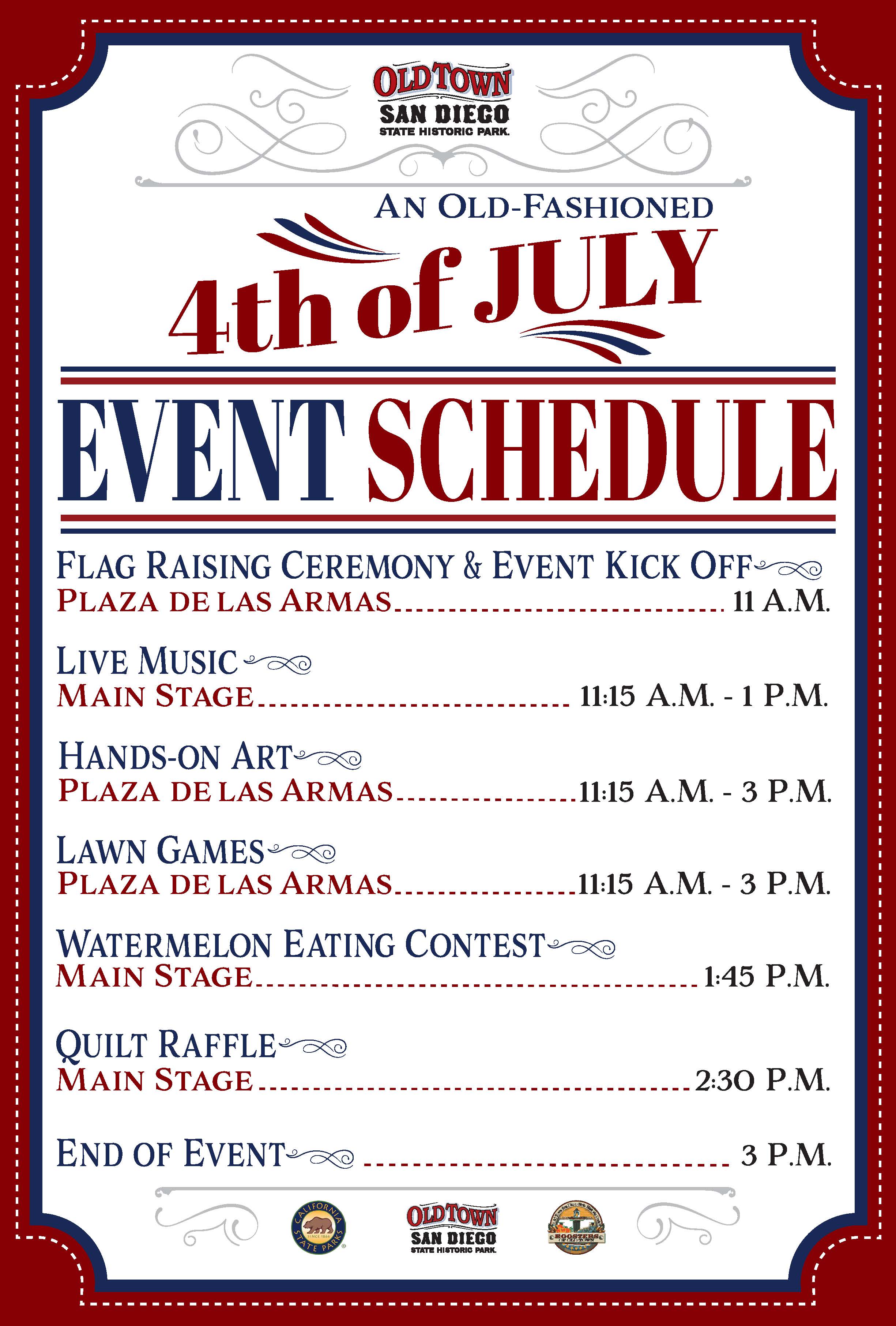 Schedule of events